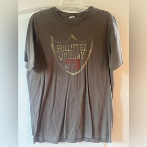 Hollister Gray Cotton T-Shirt